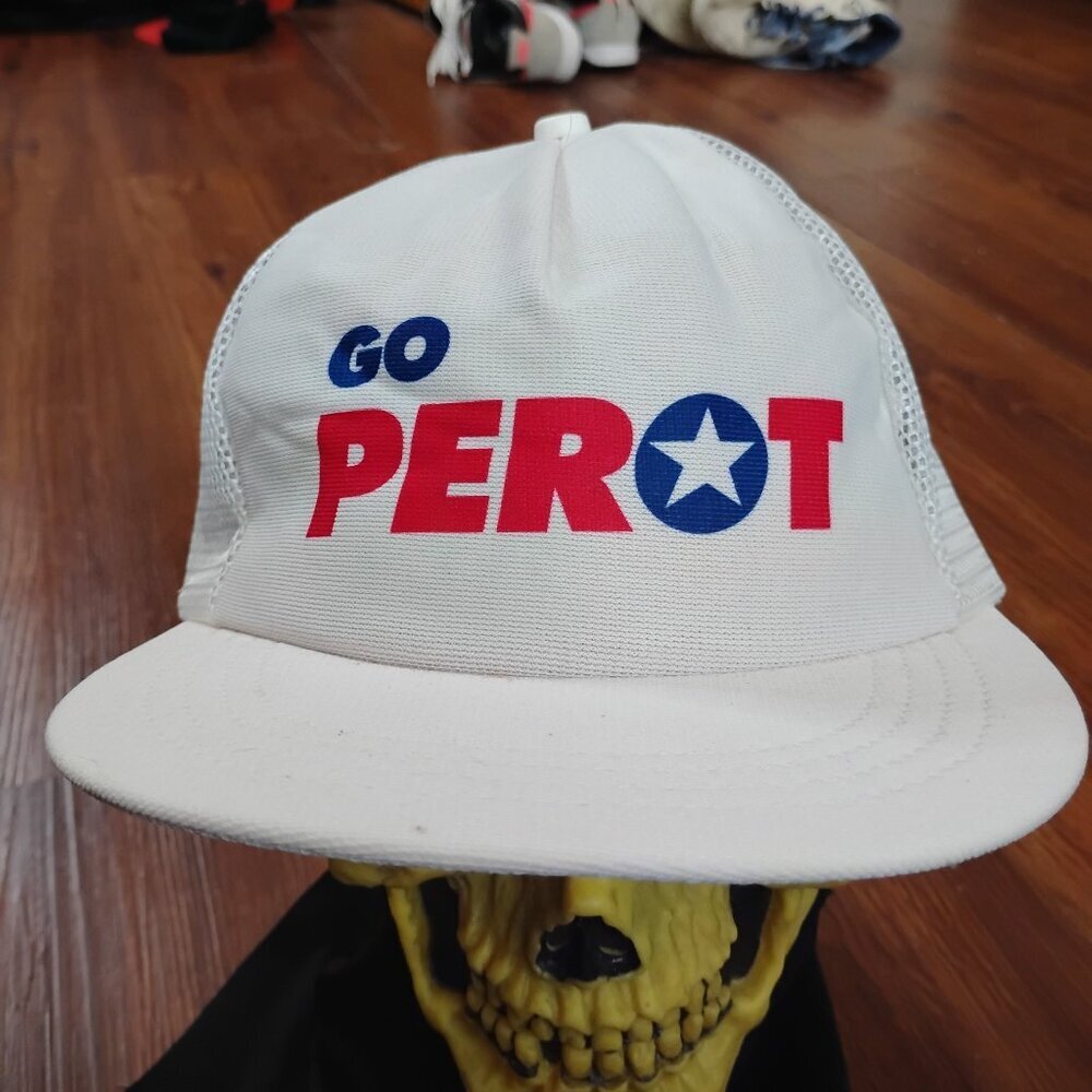 Deadstock Vintage Ross Perot Snap Trucker Hat Cap